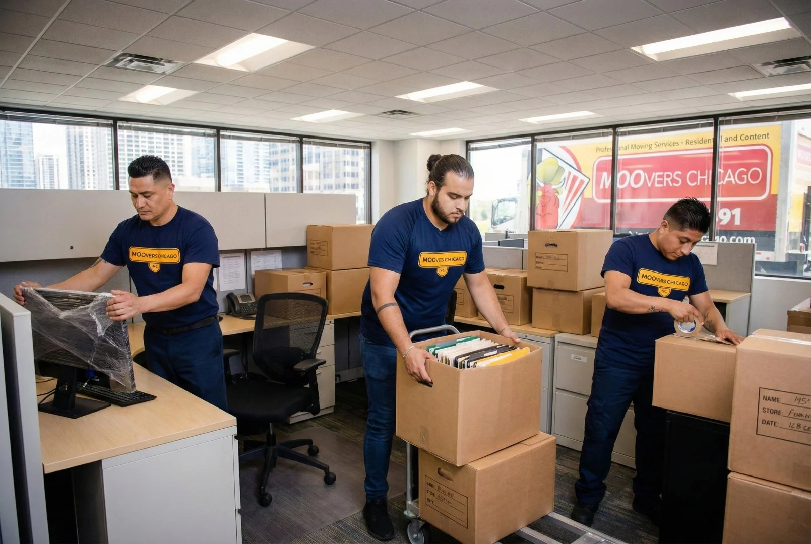 Moovers Chicago Office Moving Services Moovers Chicago team providing office moving services.