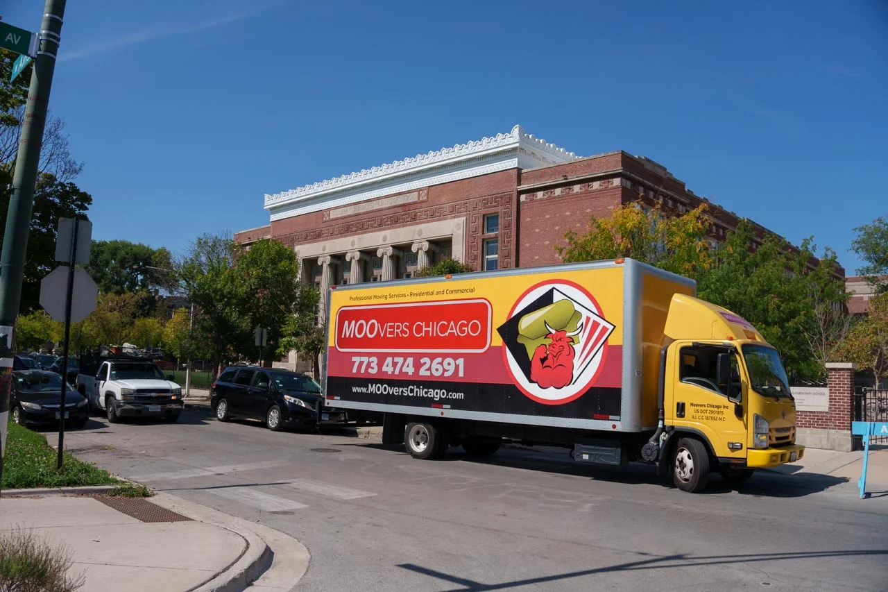 Moovers Chicago Moving Truck Moovers Chicago truck in Albany Park, local and long distance moving services.