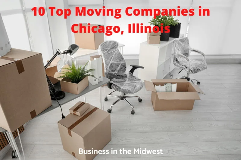Top Moving Companies in Chicago, Illinois Office space with moving boxes and chairs in Chicago, Illinois.