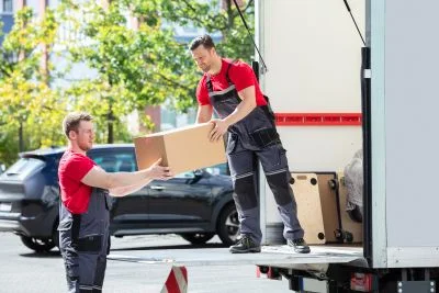 Professional Moving Services in Chicago Professional movers loading a truck for a local and long distance move.
