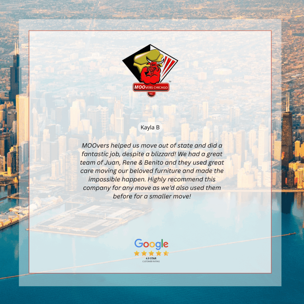 Customer review for moving services in Chicago Customer review for moving services in Chicago