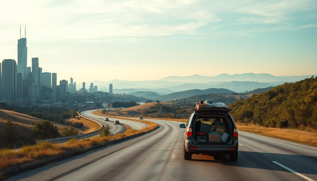 Moving from Chicago to Tennessee Car loaded with belongings moving from Chicago to Tennessee.