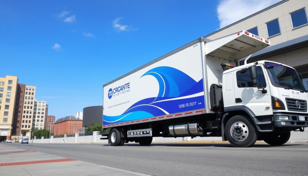 Image of a commercial moving truck Image of a commercial moving truck