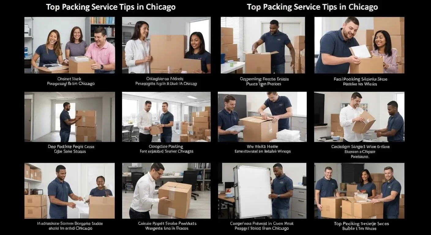 Movers in Chicago demonstrating top packing service tips.