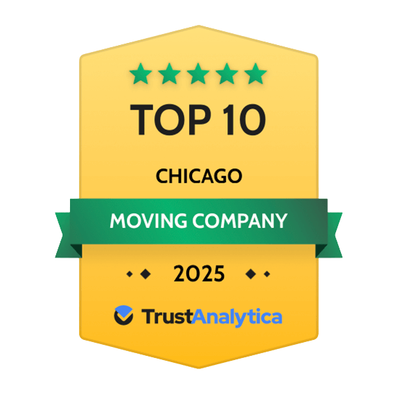 Top 10 Chicago Moving Company 2025 badge by TrustAnalytica.