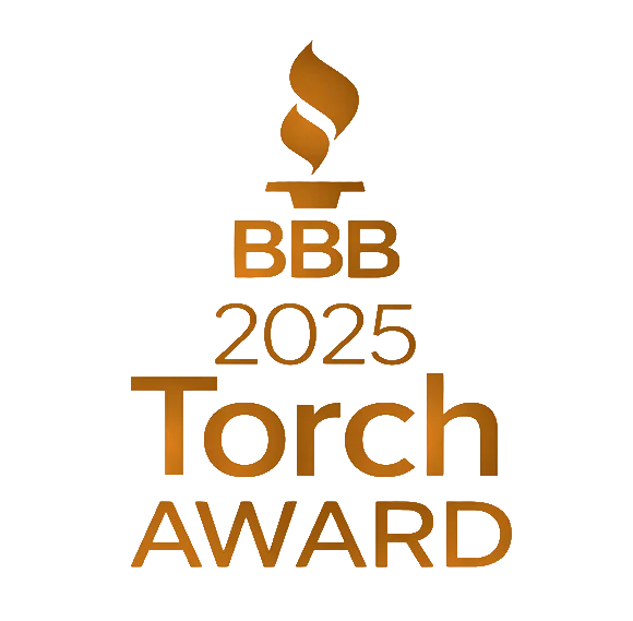 BBB 2025 Torch Award logo for Moovers Chicago, a trusted moving company.