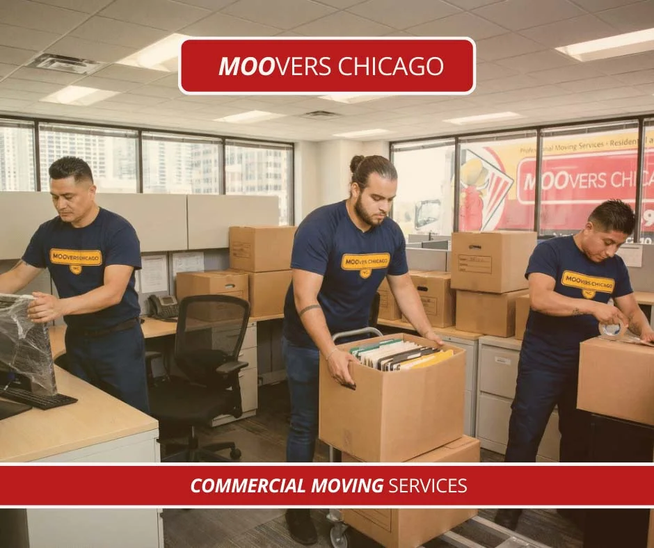 Moovers Chicago team providing commercial moving services.