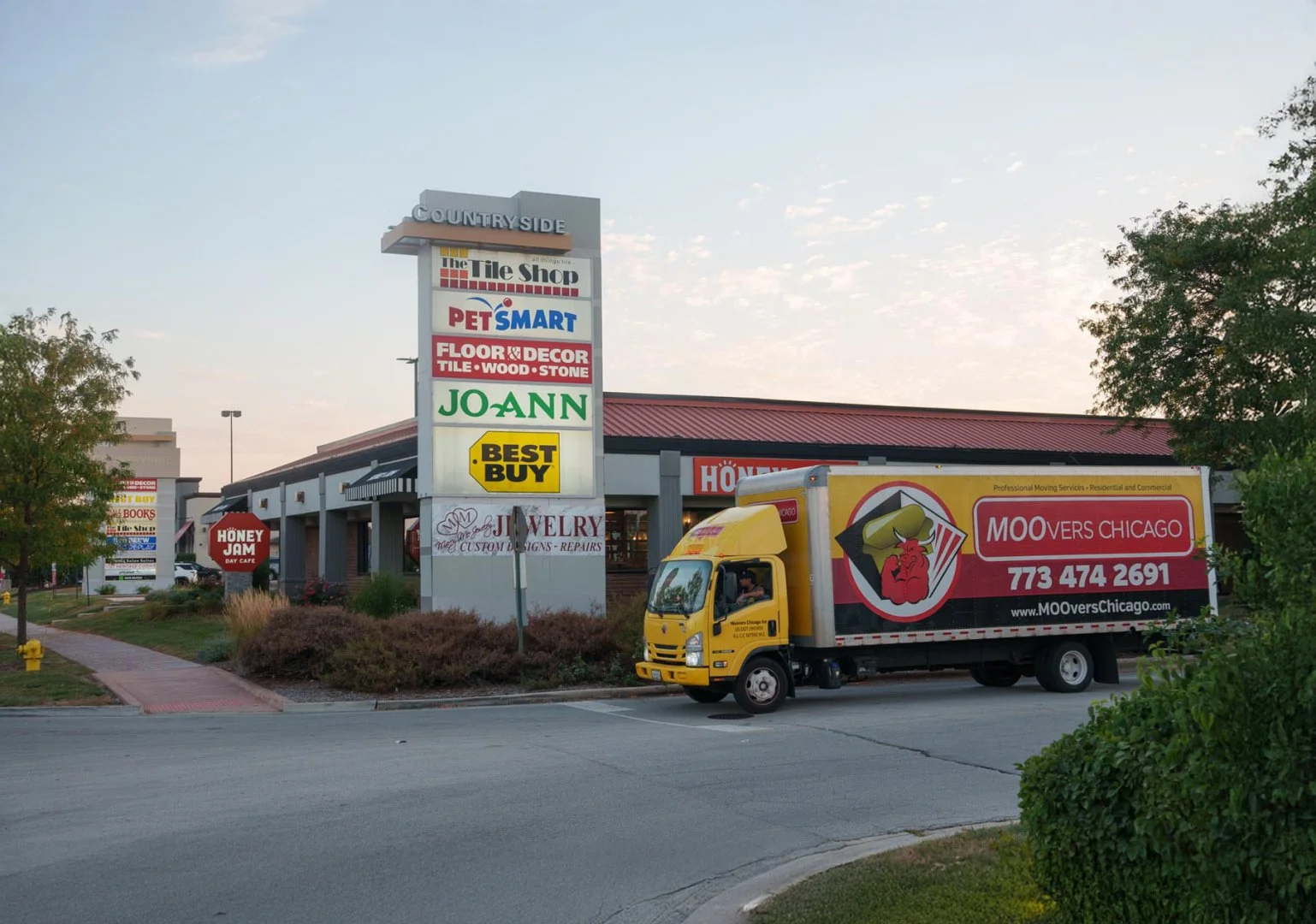 Moovers Chicago Truck at Shopping Center Moovers Chicago truck parked in front of a shopping center in Countryside, IL.