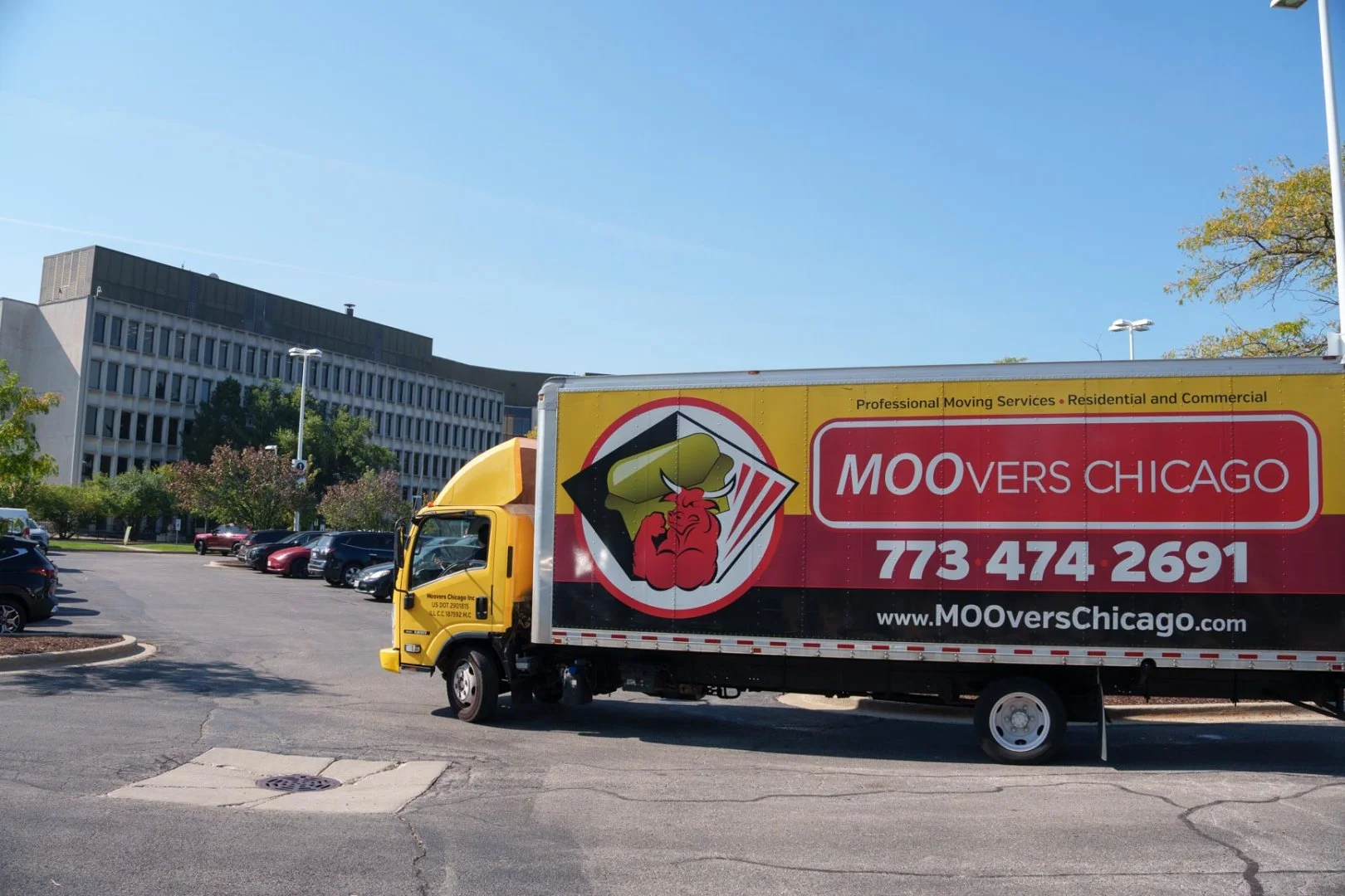 Moovers Chicago Truck Moovers Chicago truck parked, offering professional moving services in Norwood Park, Illinois.