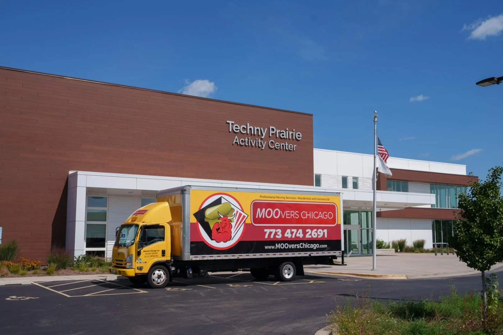 Moovers Chicago at Techny Prairie Moovers Chicago truck parked at Techny Prairie Activity Center in Northbrook, Il..