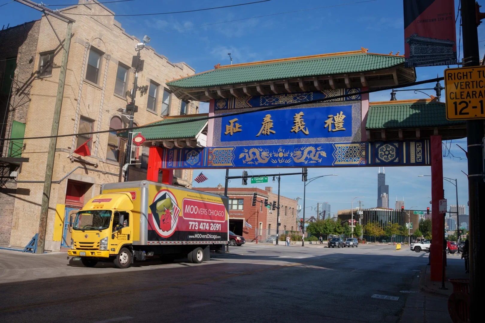 Moovers Chicago Truck in Chinatown Moovers Chicago truck in Chinatown, local and long distance moving services.