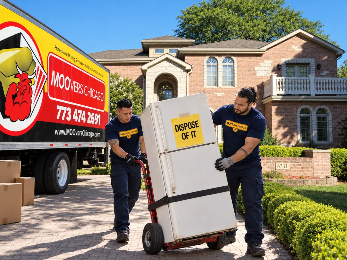 MOOvers Chicago crew handling junk removal on move day in Chicago