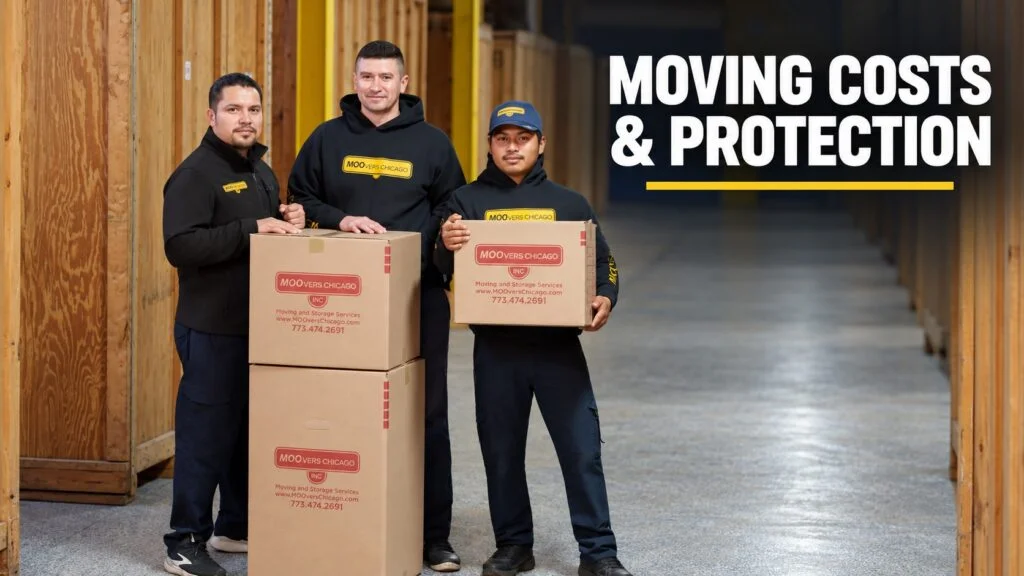 Moovers Chicago team with moving boxes, local and long distance moving services.